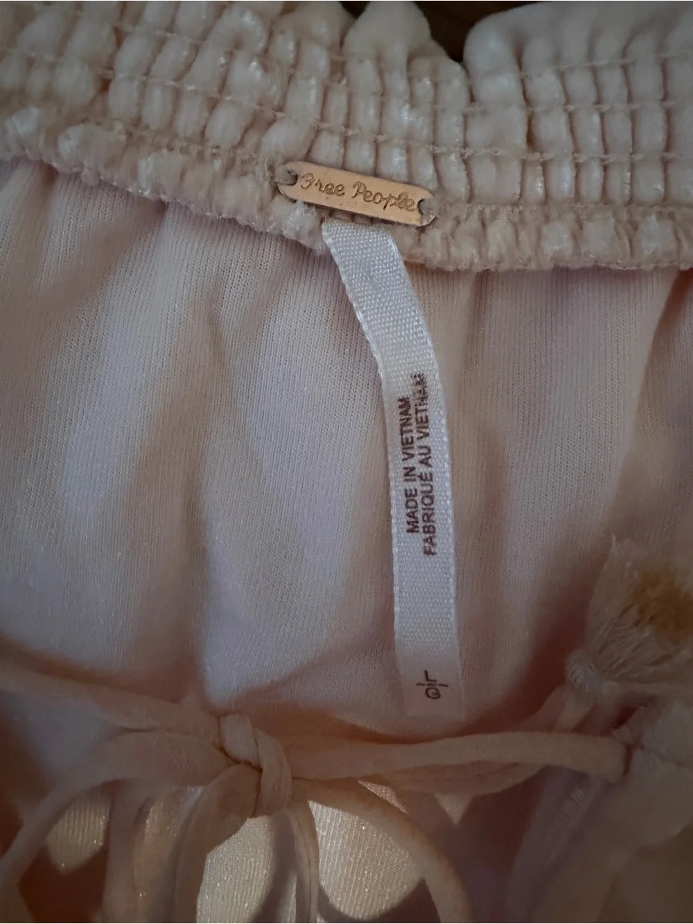 Free People Dusty Blush Ruffle Tie-Neck Top - Picture 3 of 5